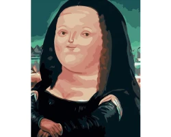 Gruba Mona Lisa - karykatura - Malowanie po numerach