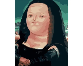 Gruba Mona Lisa - karykatura - Malowanie po numerach