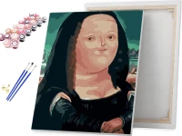 Gruba Mona Lisa - karykatura - Malowanie po numerach