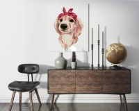 Cocker spaniel z kokardką - Malowanie po numerach