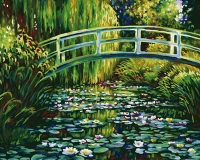 Most nad stawem z liliami wodnymi - Claude Monet - Malowanie po numerach