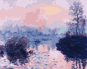 Zachód słońca nad Sekwaną - Claude Monet - Malowanie po numerach