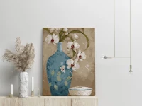 Orchidea w błękitnym wazonie  - Malowanie po numerach