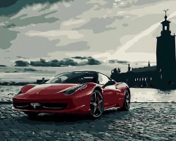 Czerwone Ferrari 458 ITALIA - Malowanie po numerach