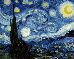 Gwiaździsta noc -  Vincent van Gogh - Malowanie po numerach