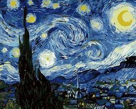 Gwiaździsta noc -  Vincent van Gogh - Malowanie po numerach